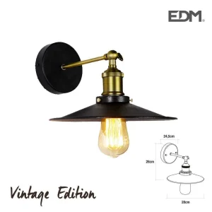 Candeeiro de Parede Vintage 32100 60w Preto - Edm