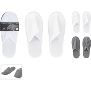 Chinelos Terry, Branco/Cinza, Poliéster, Tamanhos.