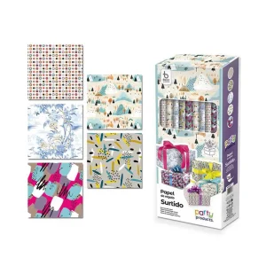 Papel Presente Sortido, 5 Modelos, 70x100cm (Vend.