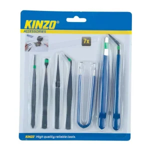 Conjunto de 7 Pinças de Precisão Kinzo