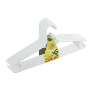 Conjunto 6 Cabides Duplos Grossos Cor Branco Hida.