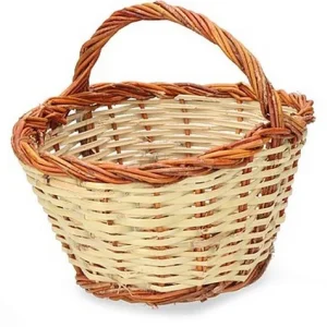 Cesto de Cana 30x22x15cm Altura com Asa 23cm Edm