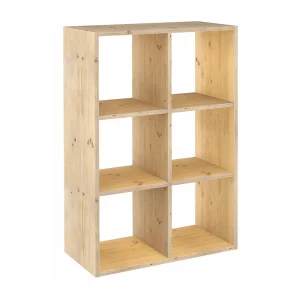 Estante Modular 6 Cubos Pinho Maciço