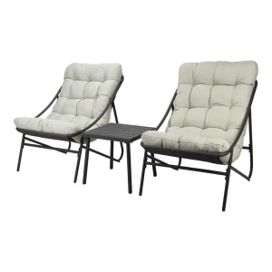 Kit de Jardim de 3 Peças com Almofada Incluída