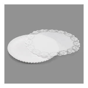 Pack 2 Bandeja Redondo com Toalhinhas 25 Cm