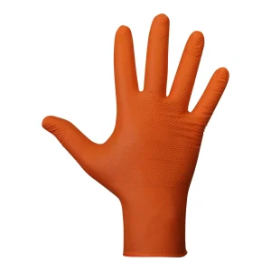 Luva Agility Grip Nbr S/Orange Powder T7.Caixa 50.