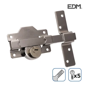 Ferrolho de Segurança Níquel 5 Chaves Incluidas