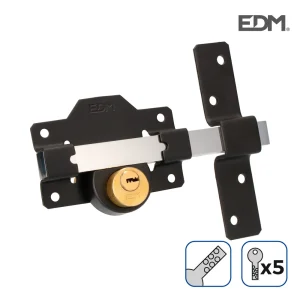 Ferrolho de Segurança Preto 5 Chaves Incluidas