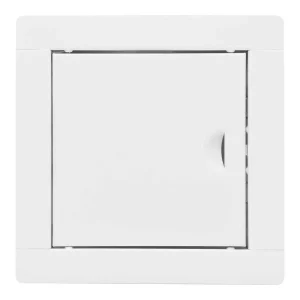 Tampa Manual Embutida Quadrada Aço Branco 15x15cm