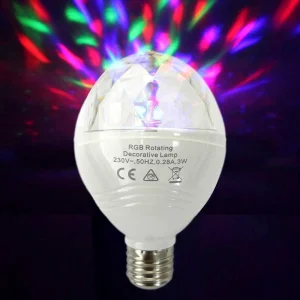 Lâmpada Discoteca LED RGB E27 3w Rotação Multicor