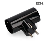 Ficha Dupla Preta Blister com Baquelite T/Tl 16a 2