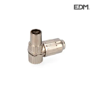 Ficha Femea Tv Metalica Curva 9,5mm Edm Embalada