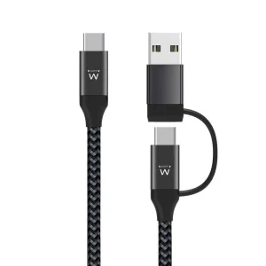 Cabo de Carregamento Ewent Ew9918 Usb-C 2 em 1