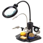 Suporte de Soldador com Lupa e Pinças de Crocodilo