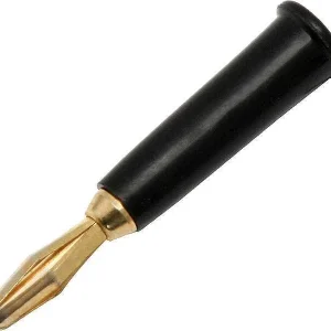 Ficha Banana com Solda Dourada Preto