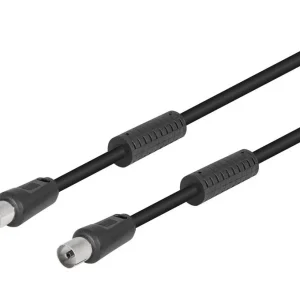 WIR1228 Cabo Tv macho/femea coaxial RF preto 5m