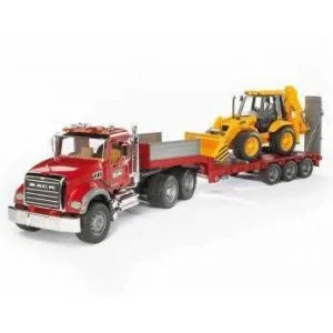 Bruder Mack Granite Low Loader And Jcb 4cx