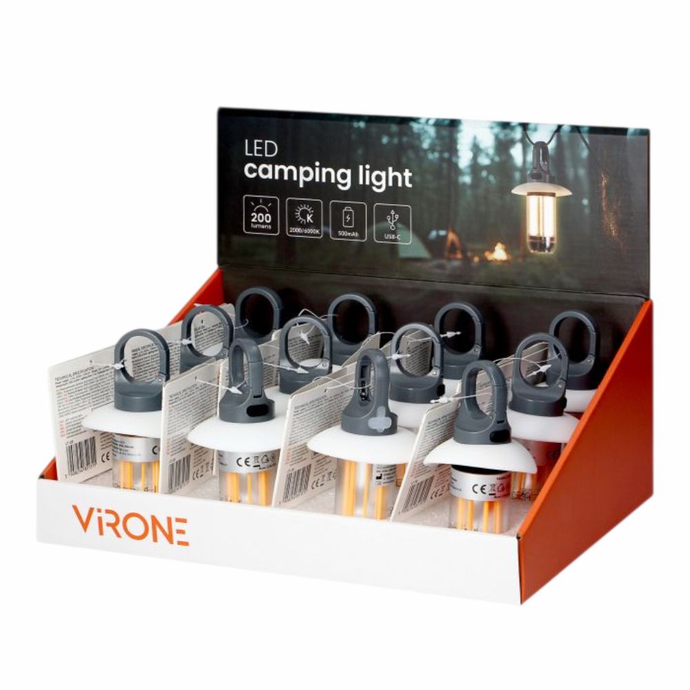 Expositor 12 Candeeiros LED 3W 500mAh P/ Campismo