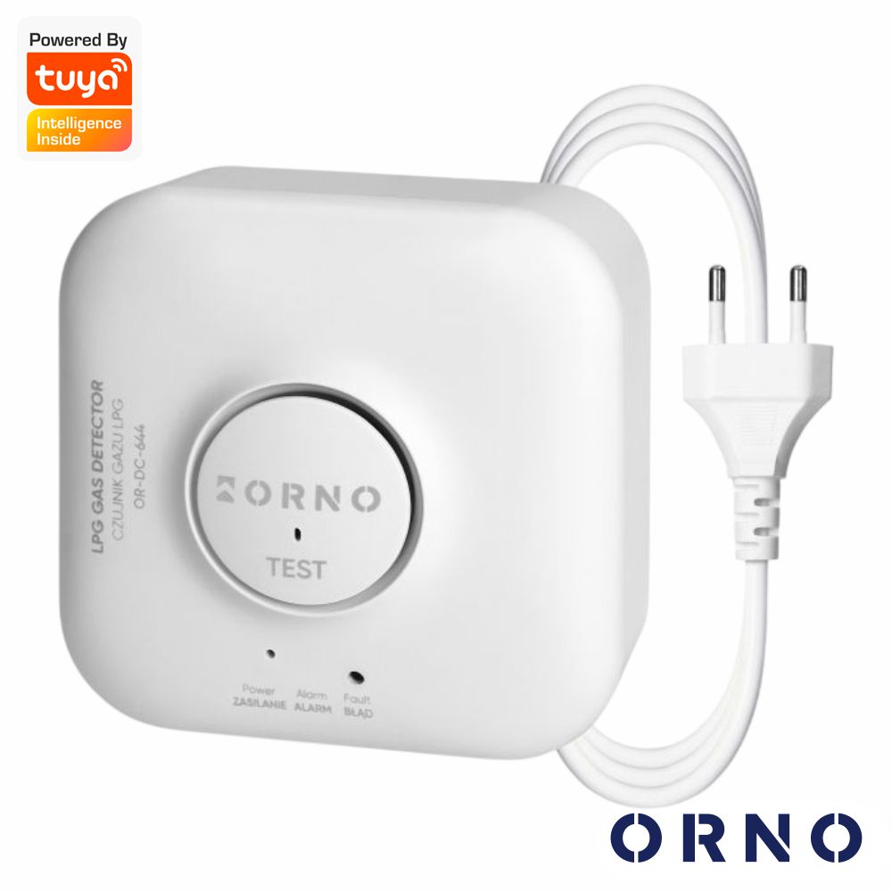 Detetor De Gás GLP 230V AC C/ Alarme TUYA Wi-Fi ORNO