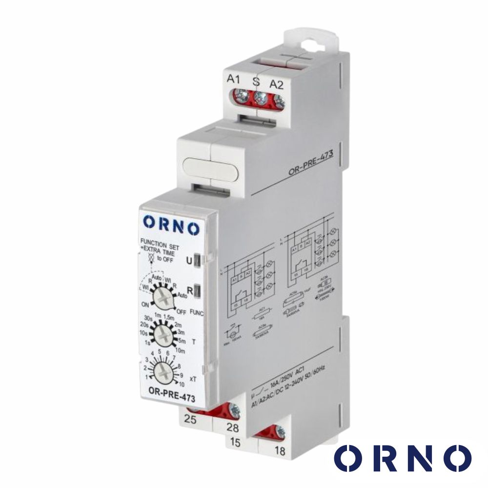 Temporizador 1Z C/ 6 Funções P/ Calha DIN ORNO