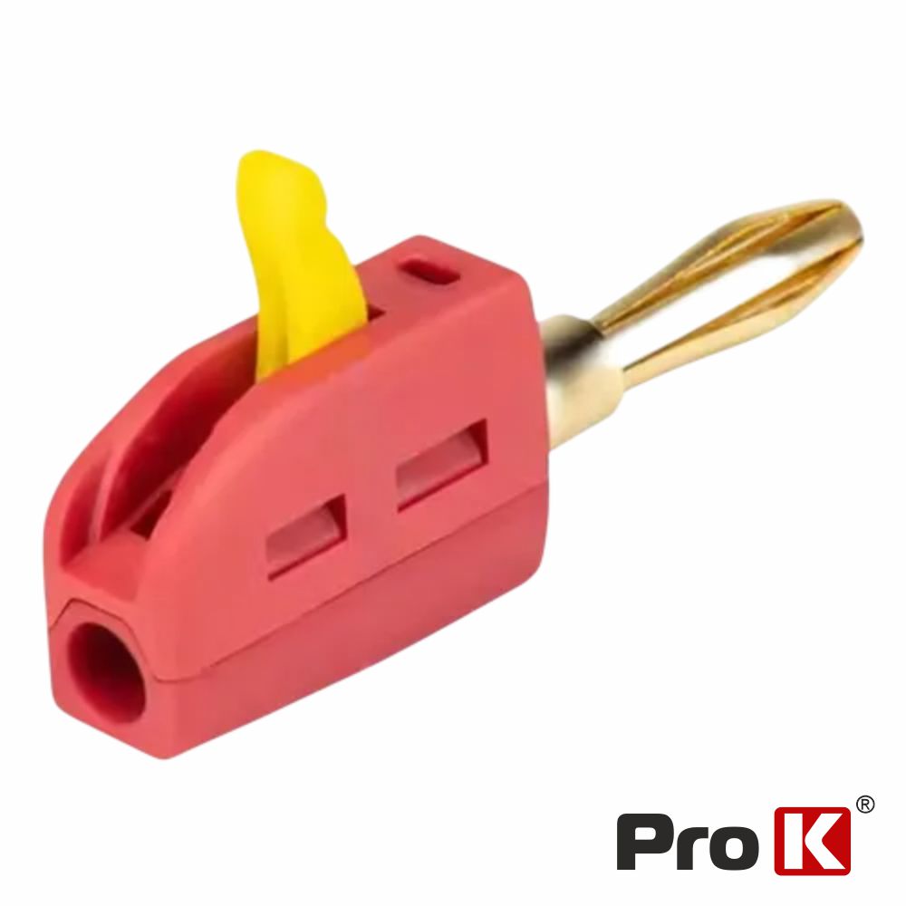 Ficha Banana de 4mm Com Patilha de Pressão 32A PROK