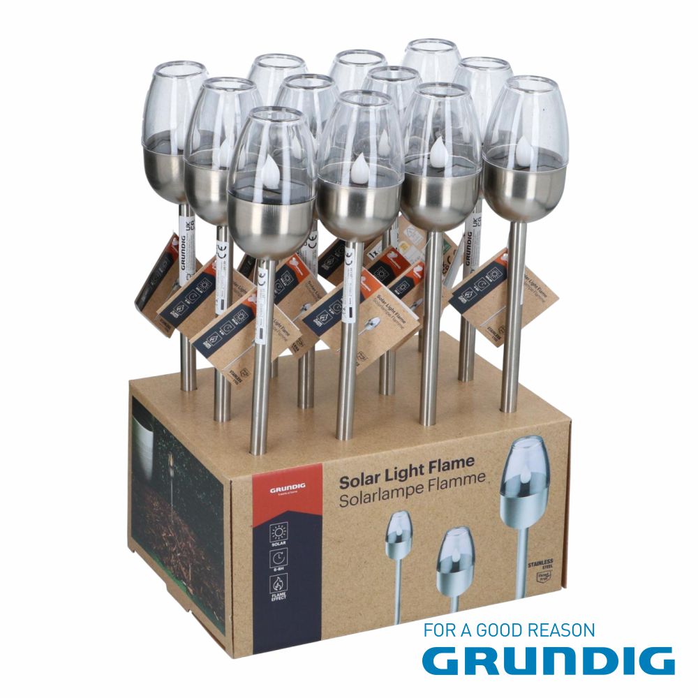 Candeeiro Solar C/ Efeito Chama LED 12x GRUNDIG