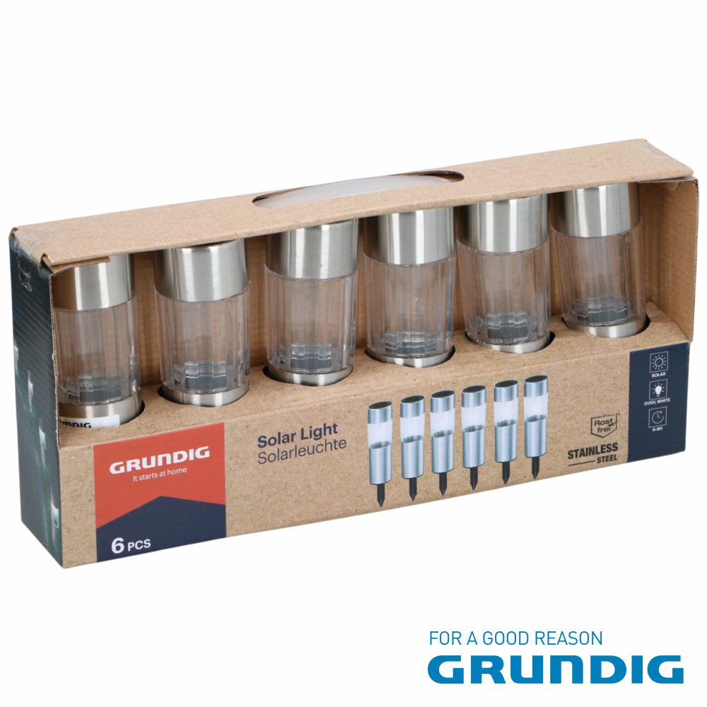 Candeeiro Solar Ø4,5x15cm LED 6x GRUNDIG