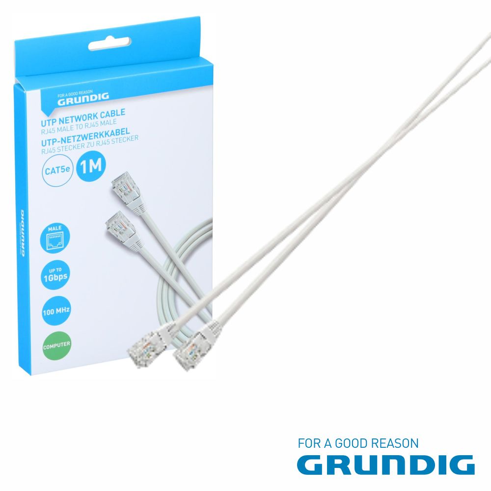 Cabo UTP CAT5E 1m Branco GRUNDIG