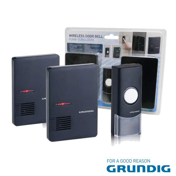 CAMPAINHA S/ FIOS C/ 2 RECEPTORES E COMANDO GRUNDIG