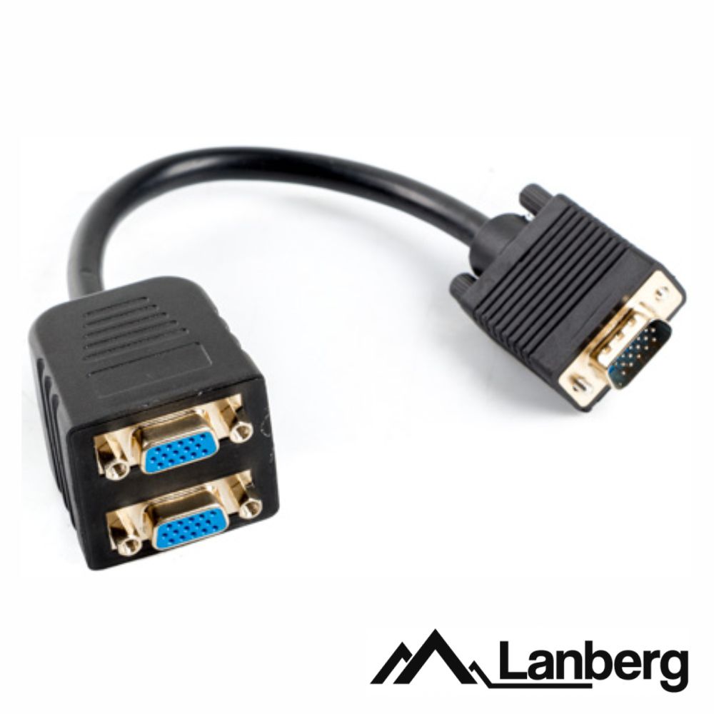 Adaptador Profissional VGA M/F/F Dourado LANBERG