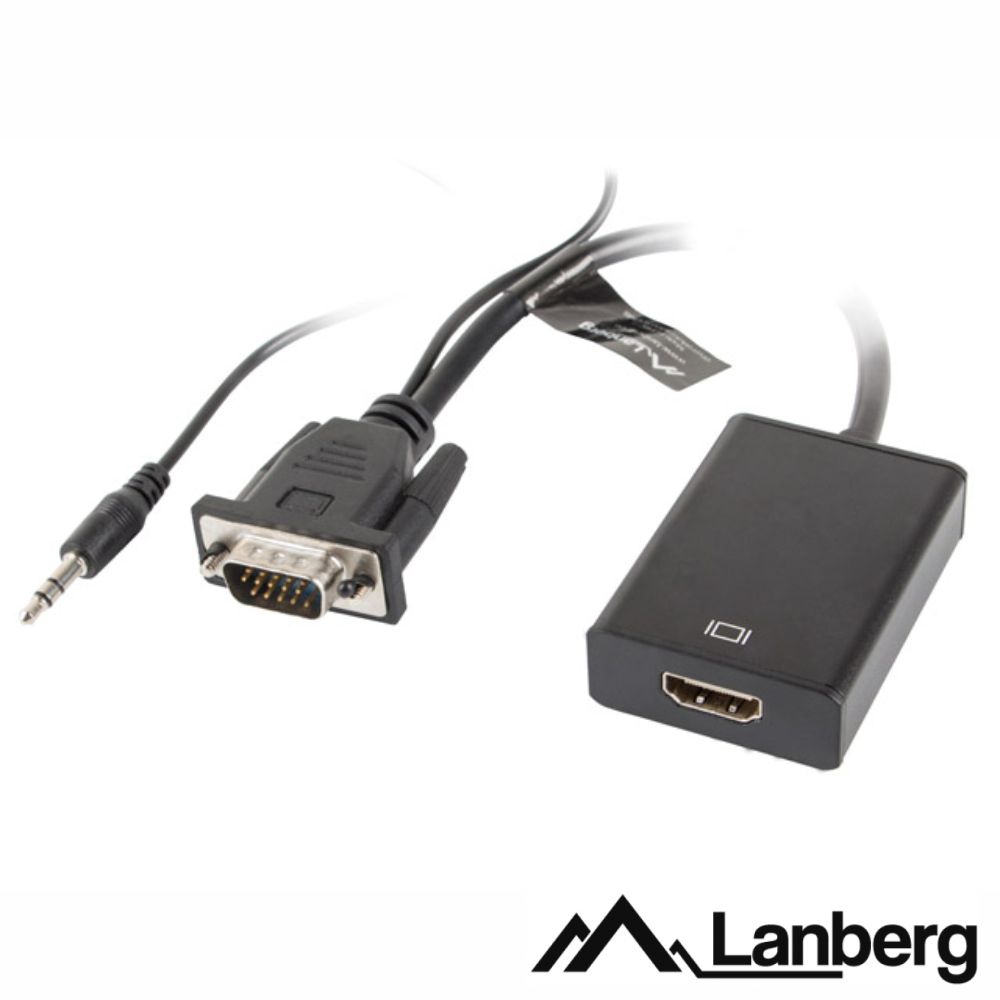 AD-0021-BK Conversor VGA + jack 3.5 para HDMI