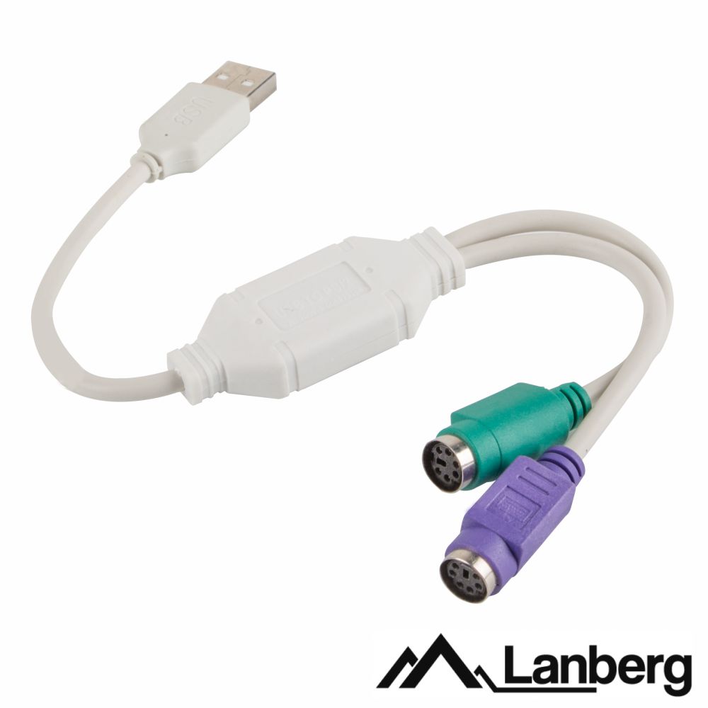 Cabo Adaptador USB-A 2.0 Macho / 2x PS/2 LANBERG