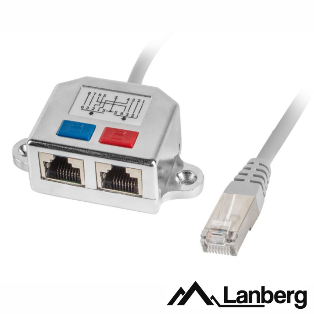 Cabo Adaptador RJ45 Fêmea p/ 2 RJ45 Fêmea LANBERG