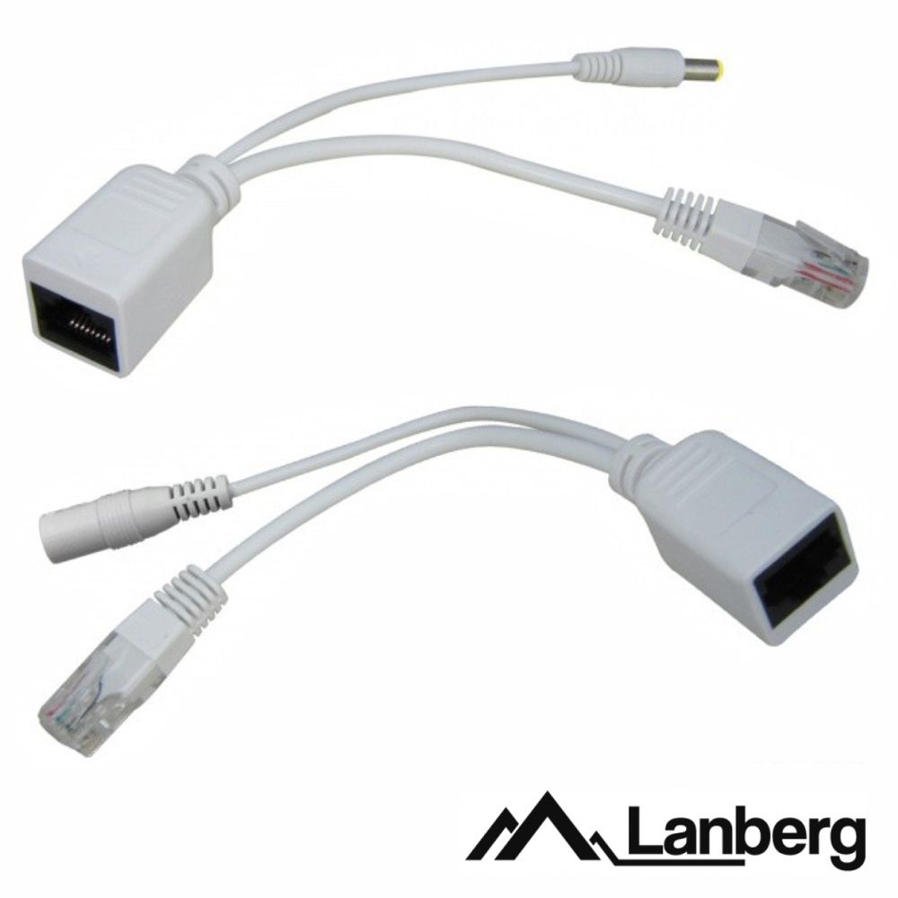 Conjunto adaptador poe c/ rj45 e dc lanberg