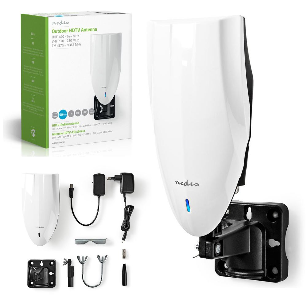 ANOR5002BK700 Antena exterior HDTV 0-50 km 40dB FM/UHF