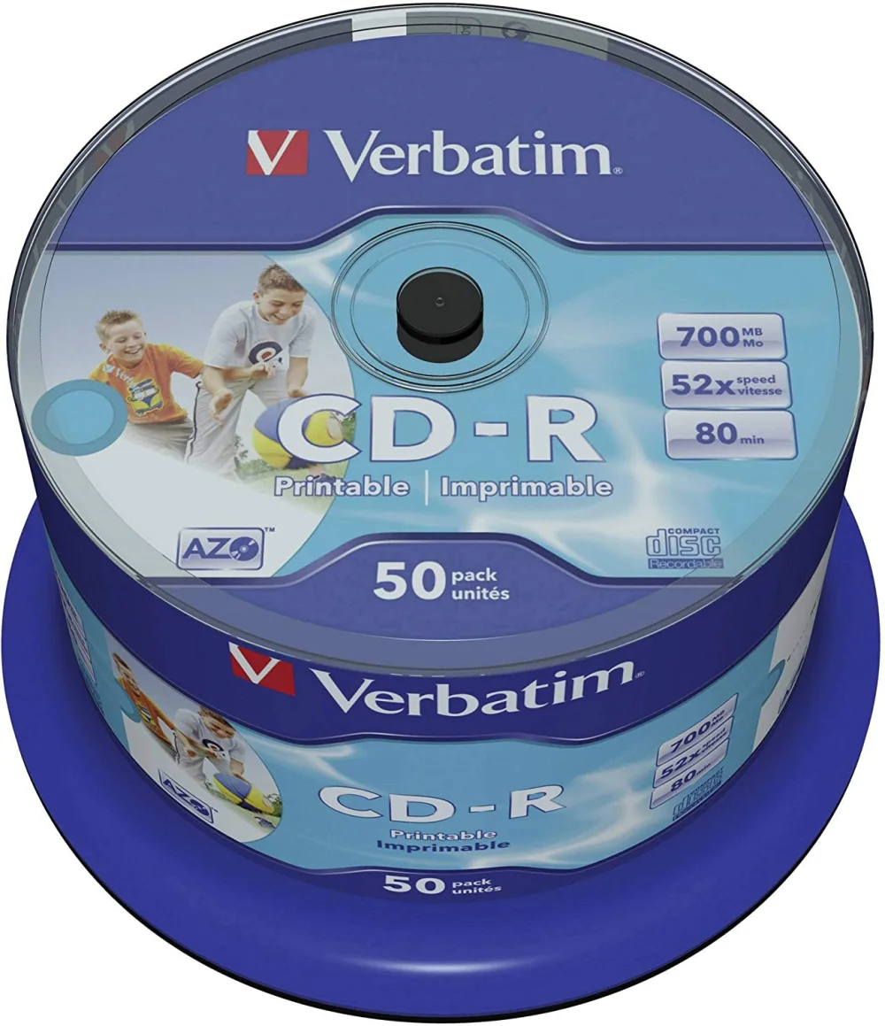 Verbatim Cd-R 52x 700mb 80min Inkjet Print Bobine.