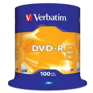 1x100 Verbatim Dvd-R 4,7gb 16x Velocidade, Fosco P