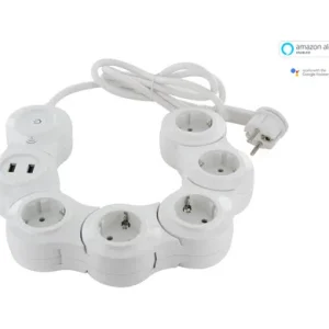 Bloco 5 Tomadas 5x16a Wifi Snake Branco 1.5m