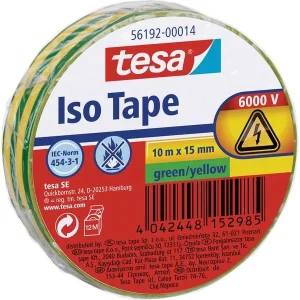 Fita Isolante Tesa 10m 15mm Verde/Amarelo
