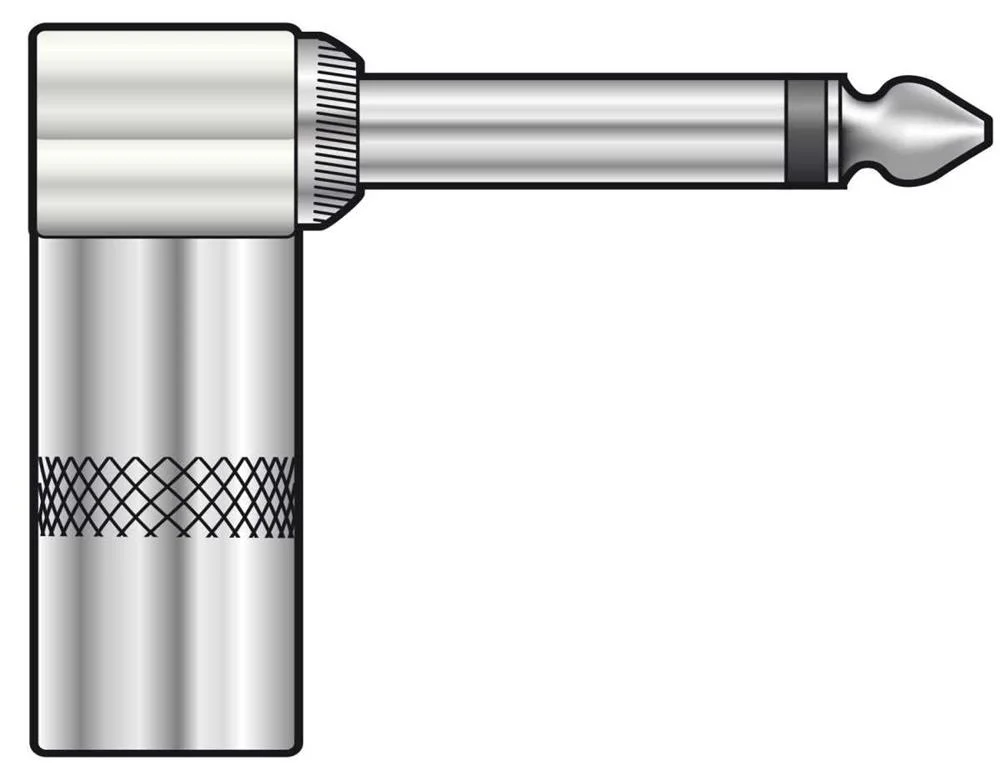 Ficha Jack 6.3mm Mono Metalica 90º