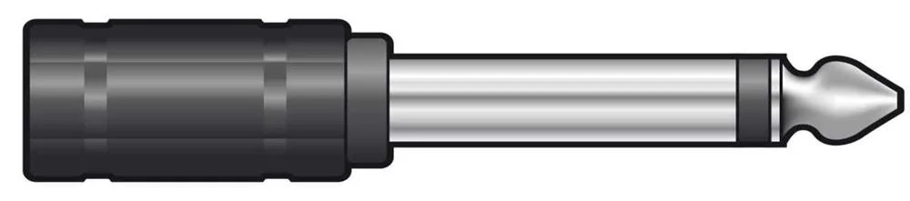 Adaptador Jack 6.3mm Mono para Jack 3.5mm Mono