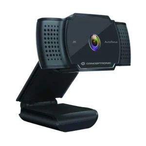 Webcam Amdis 02b 2k Super Usb 5mpx Fullhd Preta