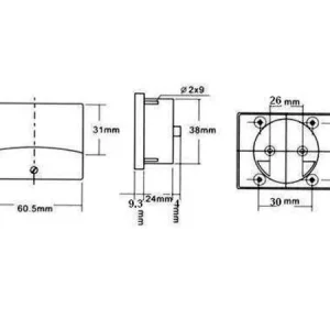 Voltímetro de Painel 150v Ac (60x47mm)
