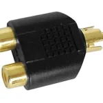 Rca Fêmea Dual para Rca Macho - Dourado