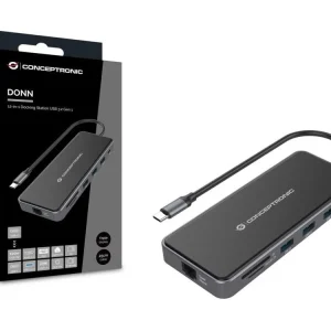 Placa de Rede Externa Gigabit Usb-C Macho C/ Hub .