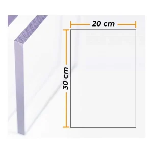 Placa Policarbonato Transparente 4mm - 20x30cm