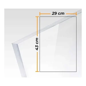 Placa Metacrilato Transparente Colada 3mm - 29x43.