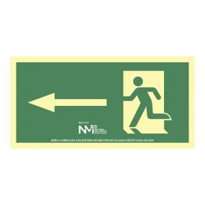 Sinal de Evacuação Fecha Esquerda (Pvc 1mm) Classe