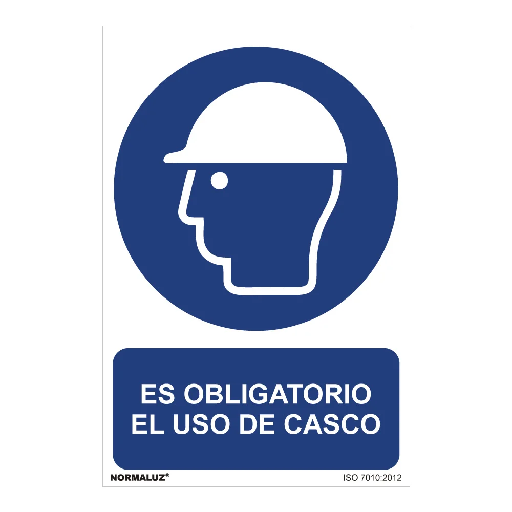 Sinal Uso Obrigatório de Capacete - 21x30cm