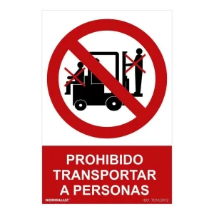 Sinal Proibido Transportar Pessoas - 30x40cm
